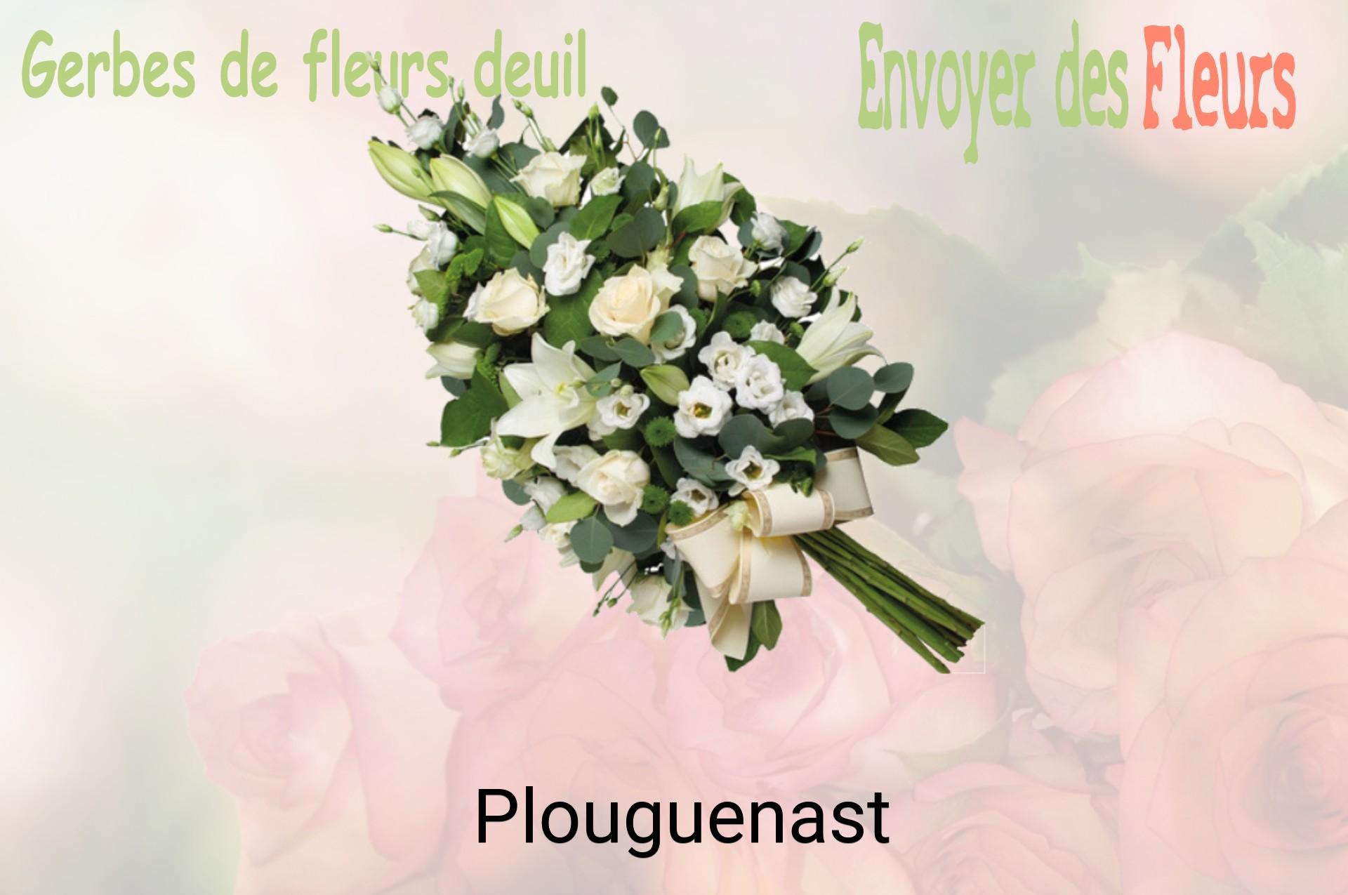 Gerbe de fleurs de deuil livrée à Plouguenast